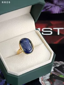 NHẪN BẠC 92.5 XI VÀNG ĐÁ SAPPHIRE TỰ NHIÊN