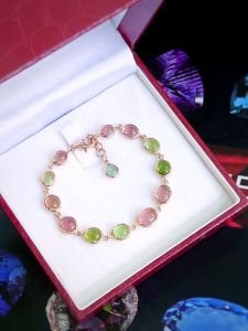 LẮC TAY BẠC XI ĐÁ TOURMALINE TỰ NHIÊN