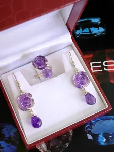 SET BẠC 92.5 ĐÁ AMETHYST TỰ NHIÊN