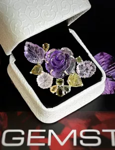 MẶT DÂY - CÀI ÁO 2 IN 1 BẠC 92.5 ĐÁ AMETHYST TỰ NHIÊN