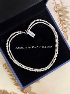 CHUỖI CỔ NGỌC TRAI AKOYA TỰ NHIÊN 3.5 & 4.5MM