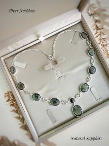 VÒNG CỔ BẠC 92.5 ĐÁ SAPPHIRE TỰ NHIÊN