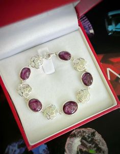 LẮC TAY BẠC 92.5 ĐÁ RUBY TỰ NHIÊN