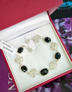 LẮC TAY BẠC 92.5 ĐÁ SAPPHIRE TỰ NHIÊN