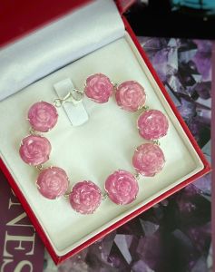 LẮC TAY HOA HỒNG ĐÁ RUBY NAM PHI TỰ NHIÊN