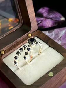 SET NHẪN BẠC 92.5 ĐÁ SAPPHIRE TỰ NHIÊN
