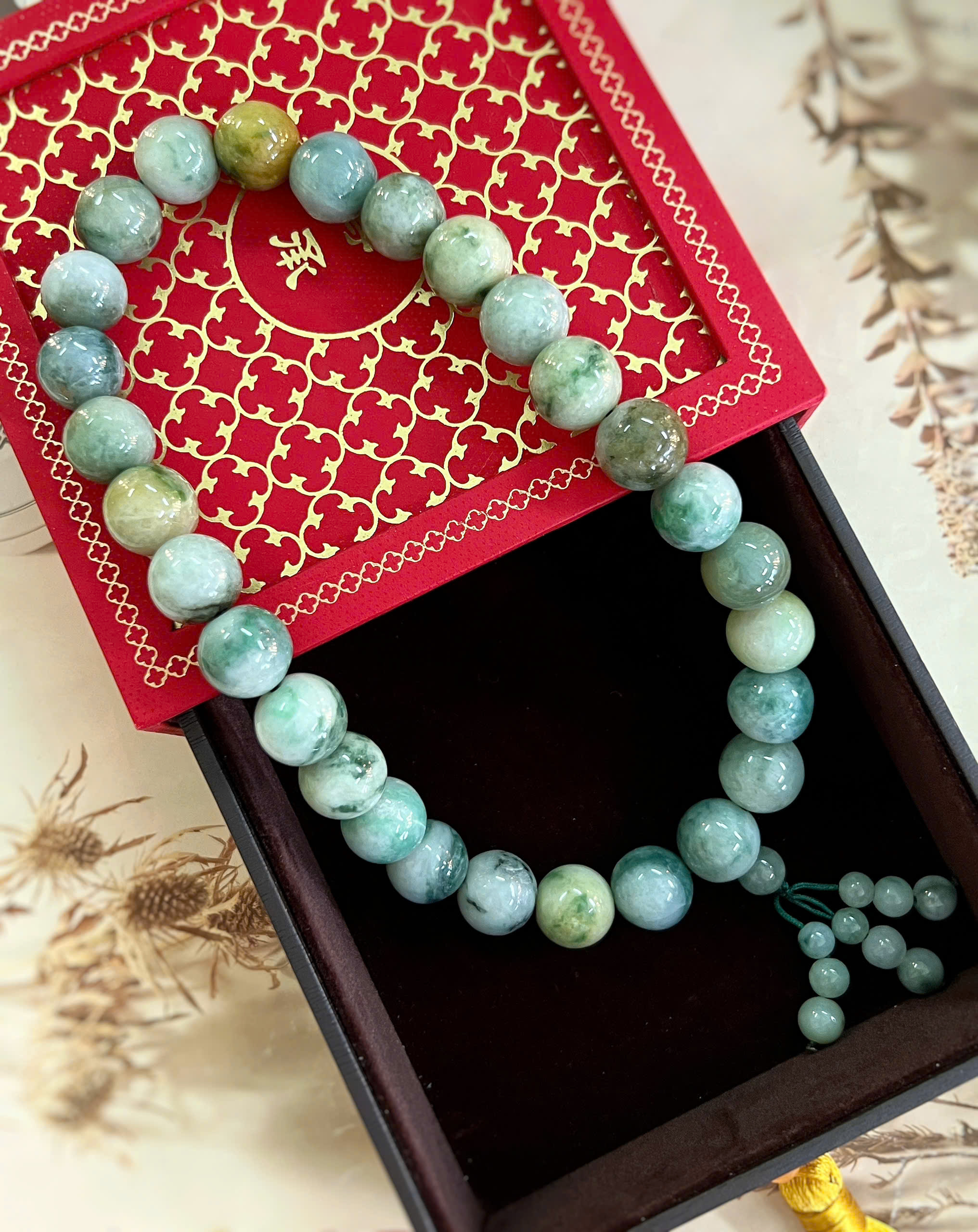 CHUỖI TRÀNG 27 VIÊN NGỌC CẨM THẠCH TỰ NHIÊN