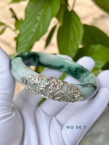 VÒNG NGỌC CẨM THẠCH TỰ NHIÊN BỌC BẠC 92.5