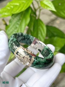 VÒNG TAY NGỌC CẨM THẠCH TỰ NHIÊN BỌC BẠC 92.5