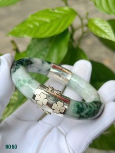 VÒNG NGỌC CẨM THẠCH TỰ NHIÊN BỌC BẠC 92.5