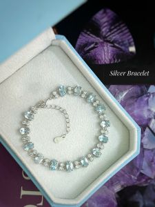 LẮC TAY BẠC 92.5 ĐÁ TOPAZ TỰ NHIÊN