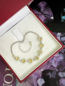 LẮC TAY BẠC 92.5 ĐÁ CITRINE TỰ NHIÊN