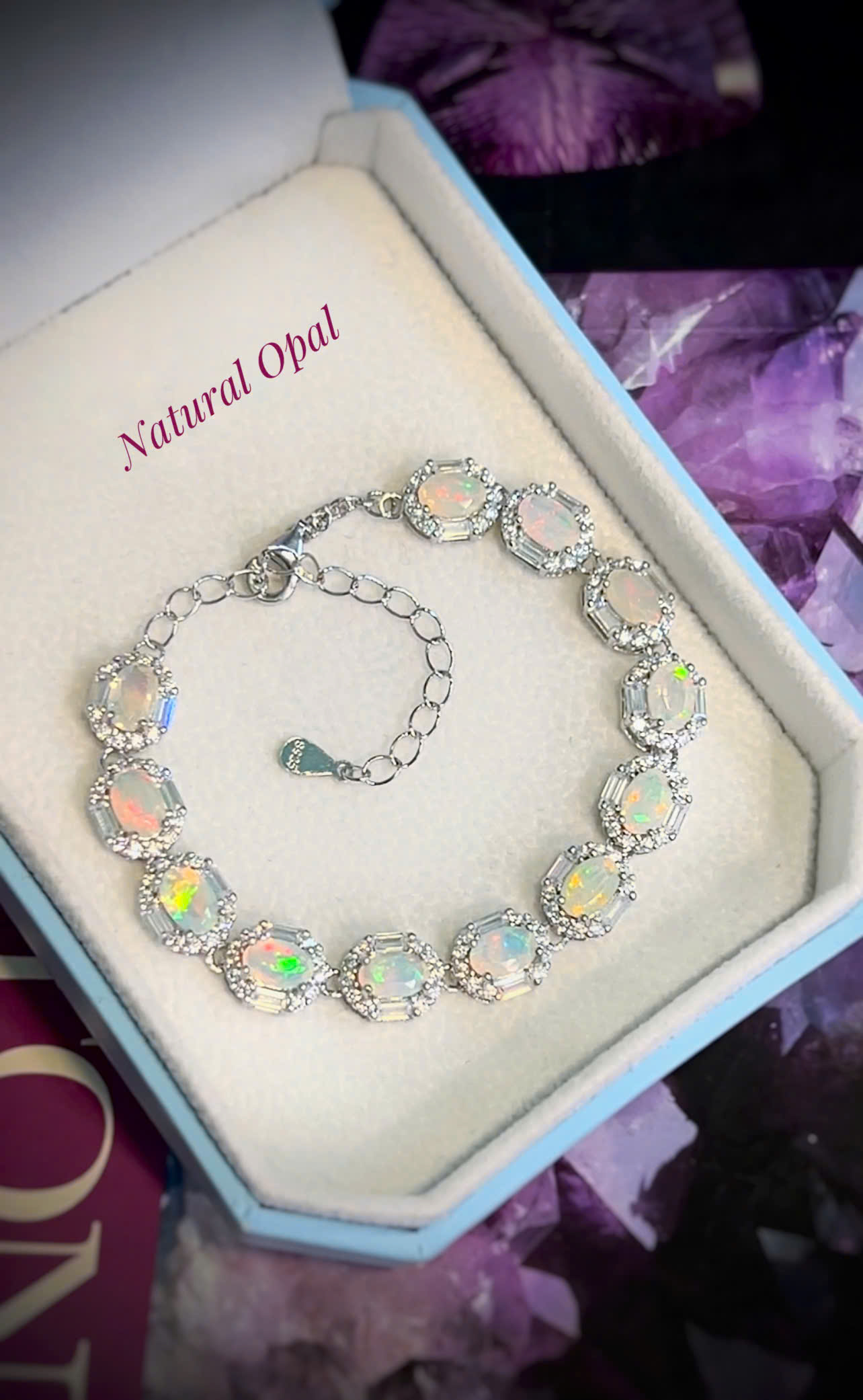 LẮC TAY BẠC 92.5 ĐÁ OPAL TỰ NHIÊN