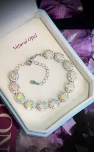 LẮC TAY BẠC 92.5 ĐÁ OPAL TỰ NHIÊN