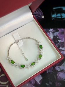 LẮC TAY BẠC 92.5 ĐÁ DIOPSIDE TỰ NHIÊN