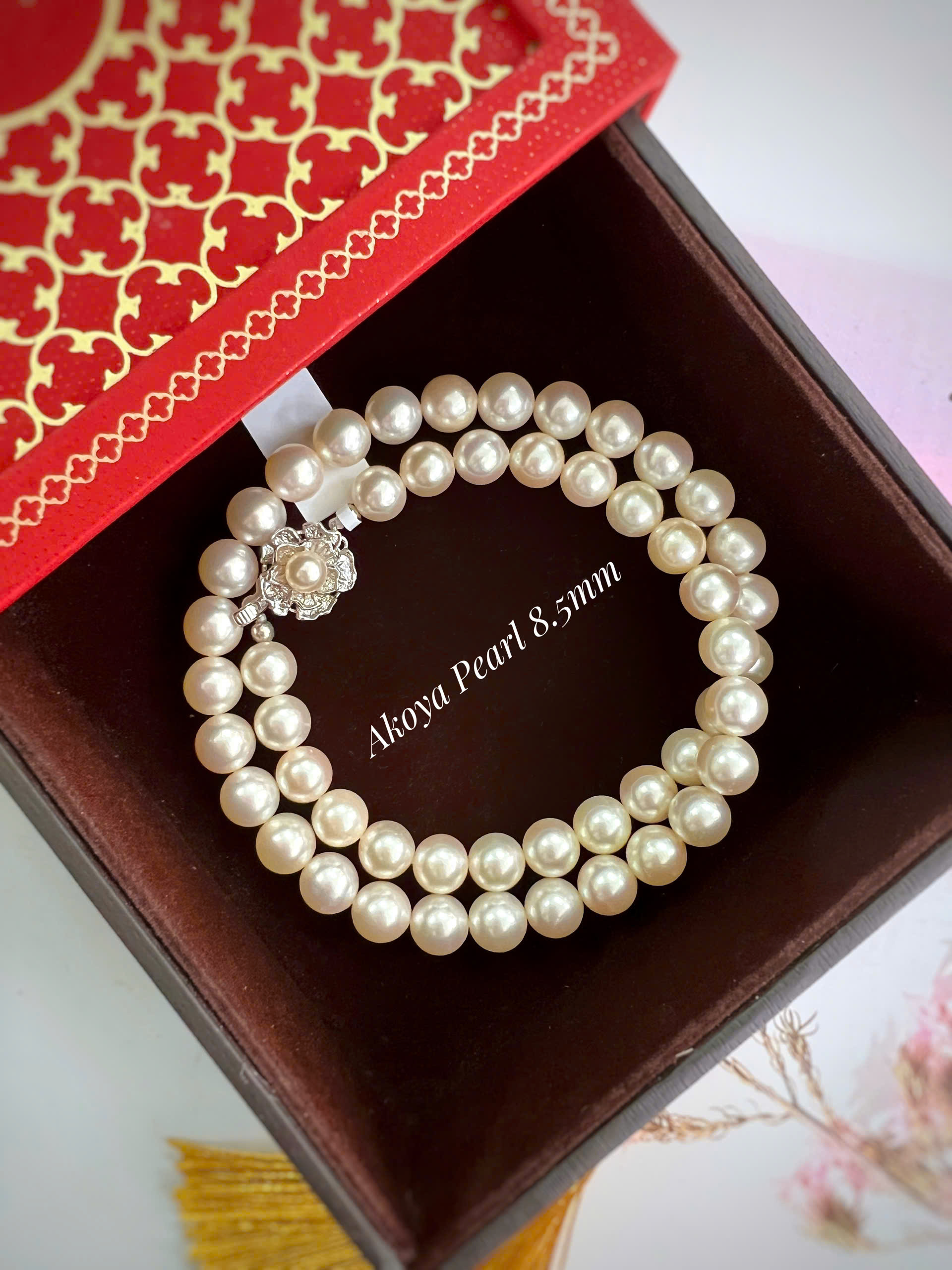 VÒNG CỔ NGỌC TRAI AKOYA TỰ NHIÊN 8.5MM