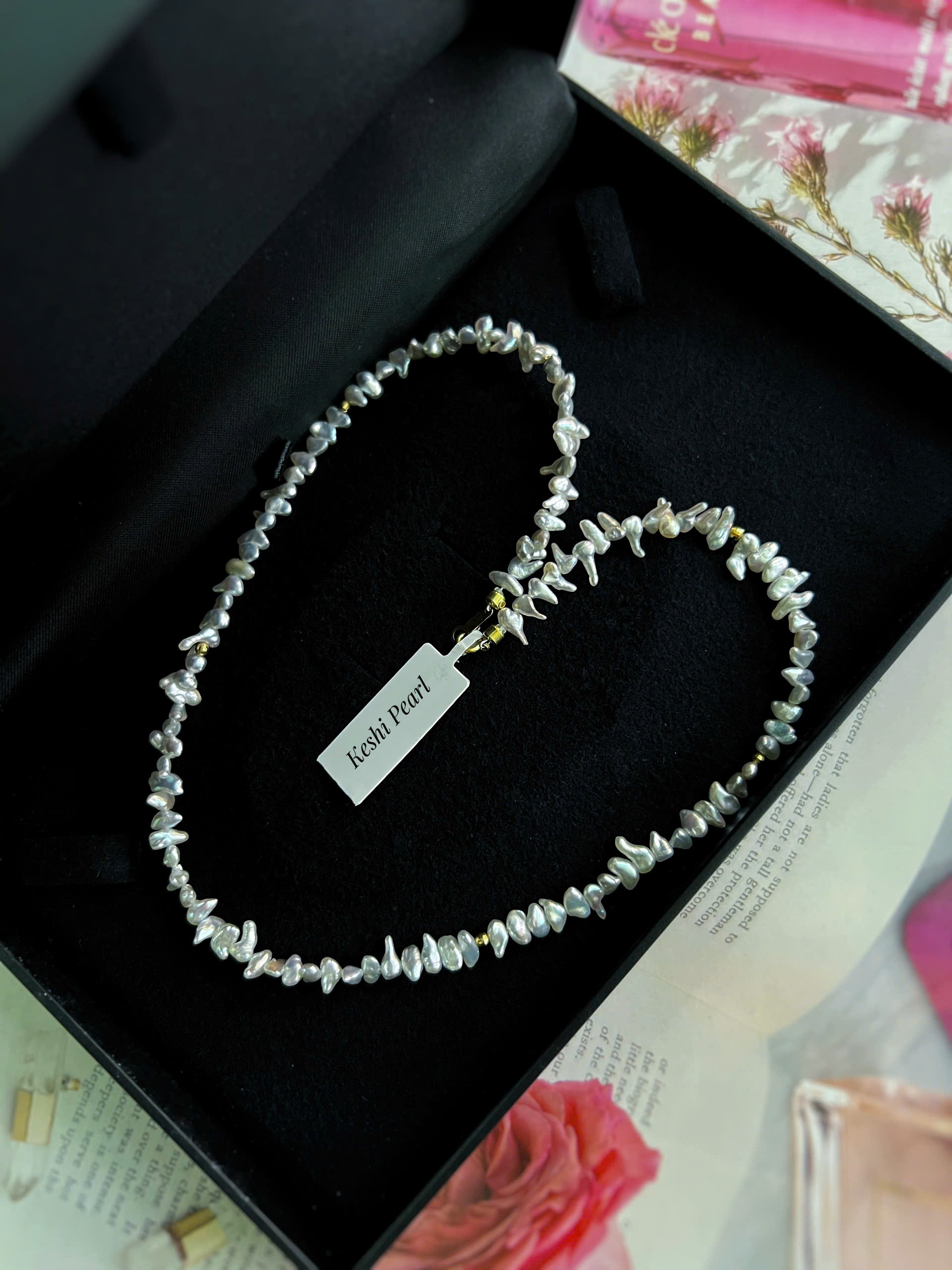 VÒNG CỔ NGỌC TRAI KESHI TỰ NHIÊN