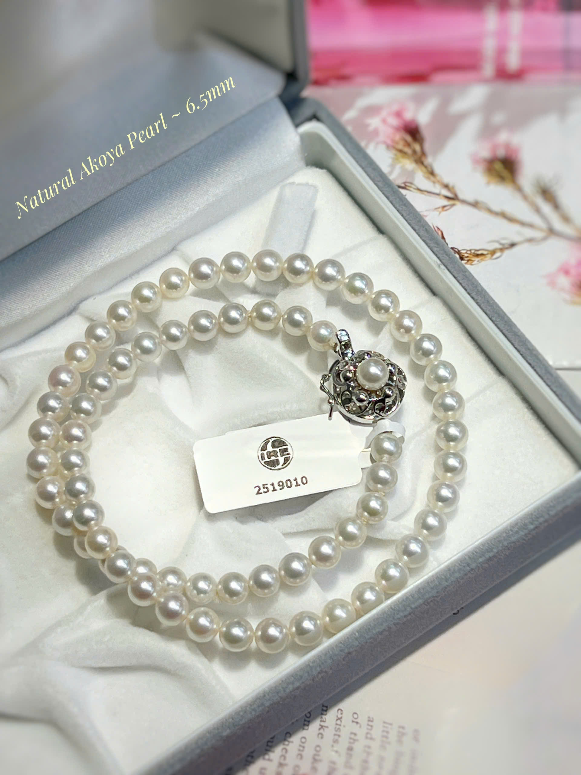 VÒNG CỔ NGỌC TRAI AKOYA TỰ NHIÊN 6.5MM