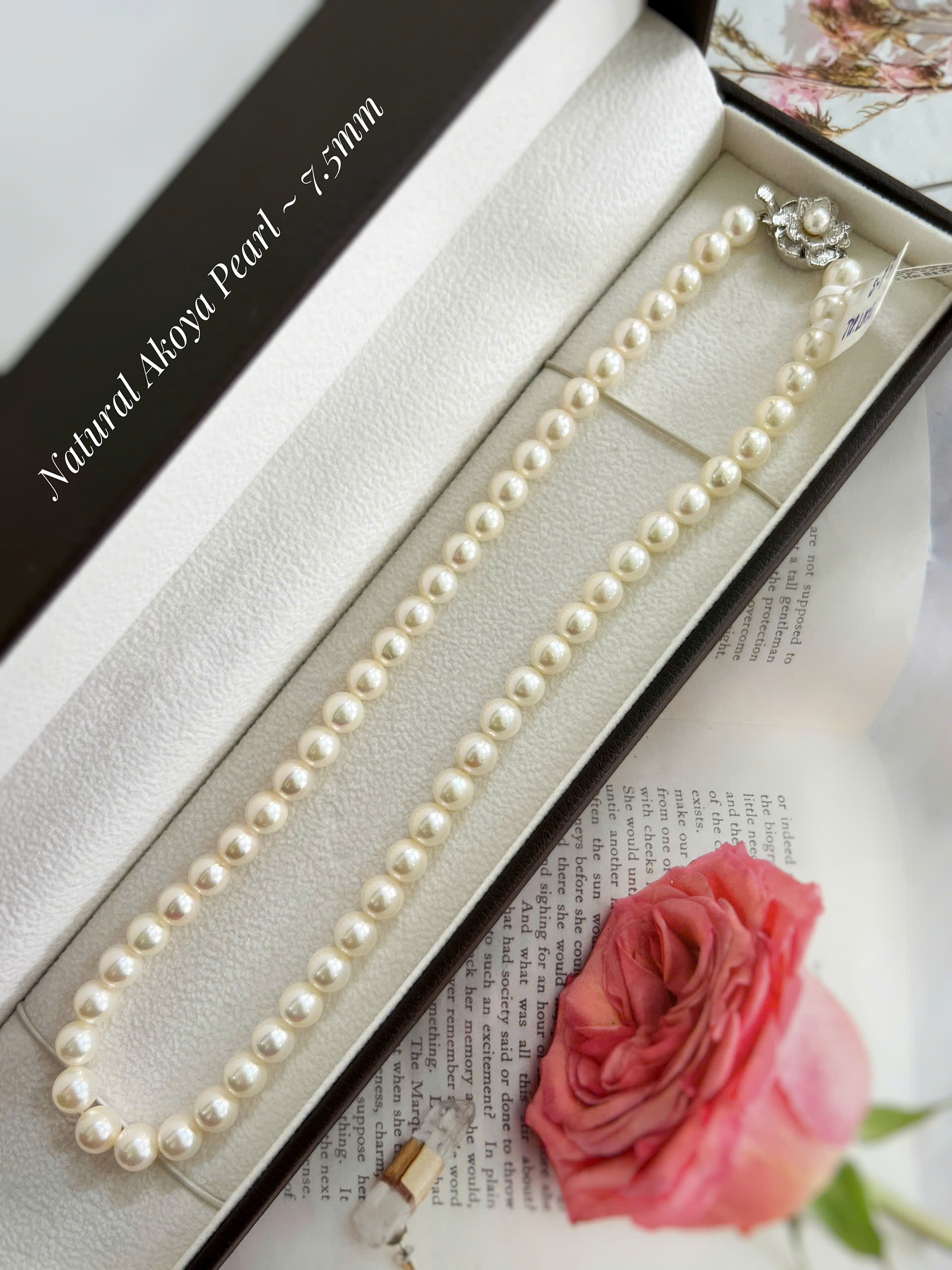 VÒNG CỔ NGỌC TRAI AKOYA TỰ NHIÊN 7.5MM