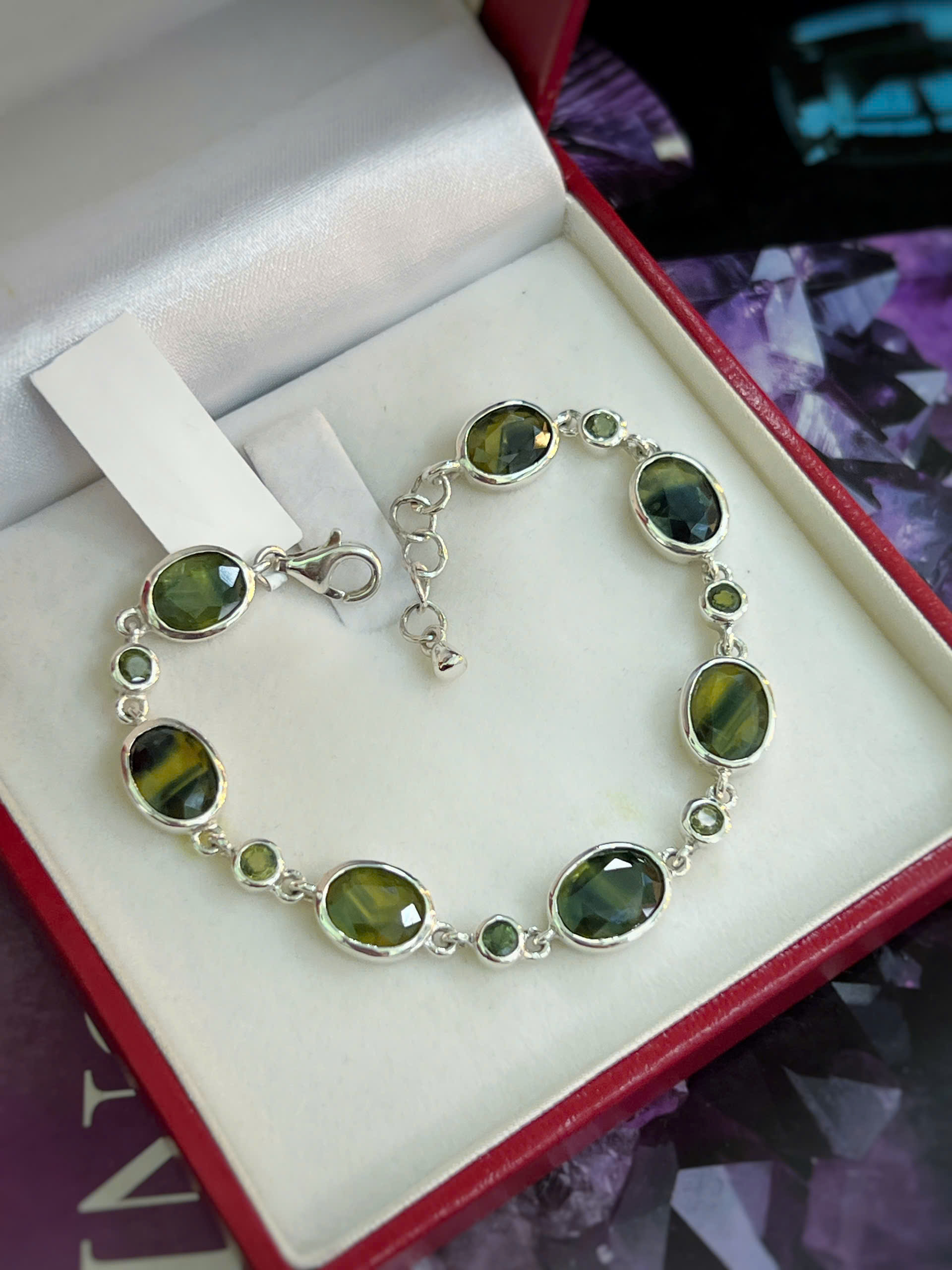 LẮC TAY BẠC 92.5 ĐÁ SAPPHIRE TỰ NHIÊN