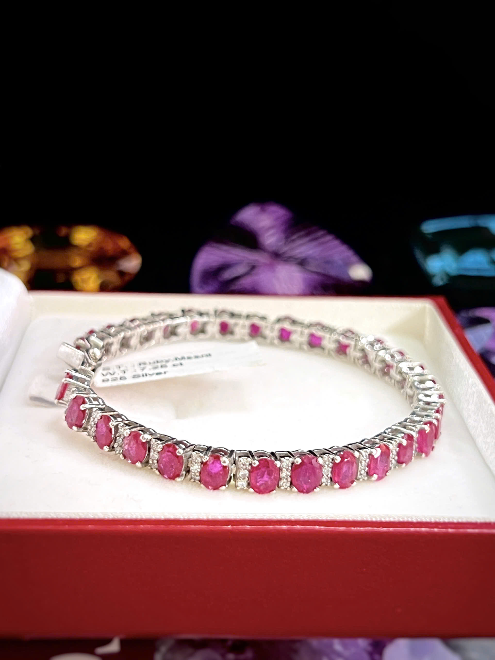 LẮC TAY BẠC 92.5 ĐÁ RUBY TỰ NHIÊN
