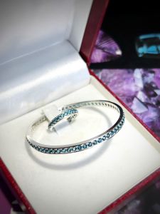 SET VÒNG TAY & NHẪN BẠC 92.5 ĐÁ TOPAZ LONDON TỰ NHIÊN