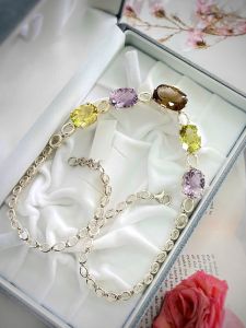 VÒNG CỔ BẠC 92.5 ĐÁ THẠCH ANH TỰ NHIÊN