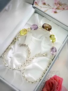 VÒNG CỔ BẠC 92.5 ĐÁ THẠCH ANH TỰ NHIÊN