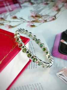 VÒNG TAY BẠC 92.5 ĐÁ TOURMALINE TỰ NHIÊN