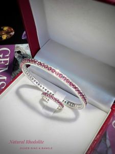 SET BẠC 92.5 ĐÁ RHODOLITE TỰ NHIÊN