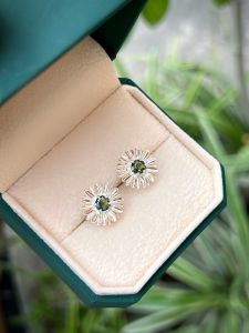 KHUYÊN TAI BẠC 92.5 ĐÁ SAPPHIRE TỰ NHIÊN