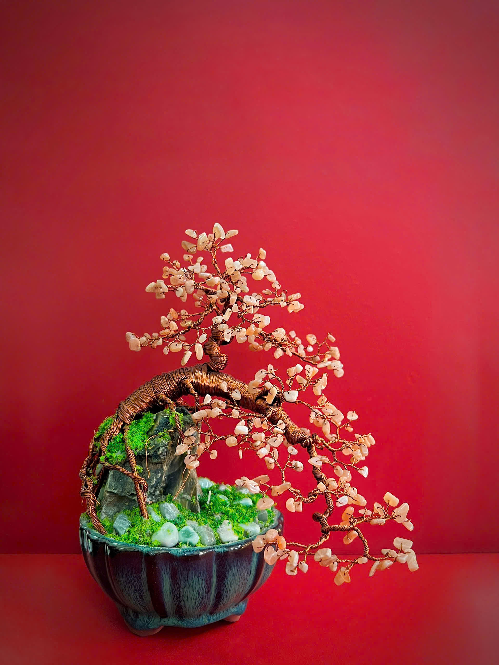 CÂY PHONG THỦY ĐÁ MOONSTONE TỰ NHIÊN