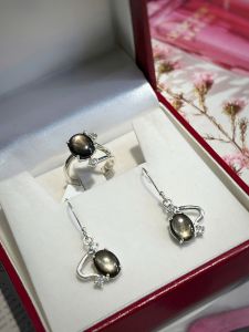 SET BẠC 92.5 ĐÁ SAPPHIRE SAO TỰ NHIÊN