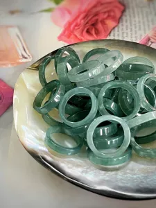 NHẪN CẨM THẠCH LAM NGỌC TỰ NHIÊN BẢN VUÔNG