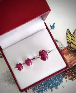 SET BẠC 92.5 ĐÁ RUBY NAM PHI TỰ NHIÊN