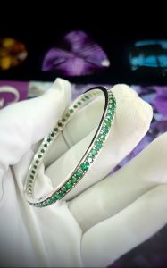 VÒNG BẠC 92.5 ĐÁ EMERALD TỰ NHIÊN