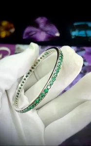 VÒNG BẠC 92.5 ĐÁ EMERALD TỰ NHIÊN