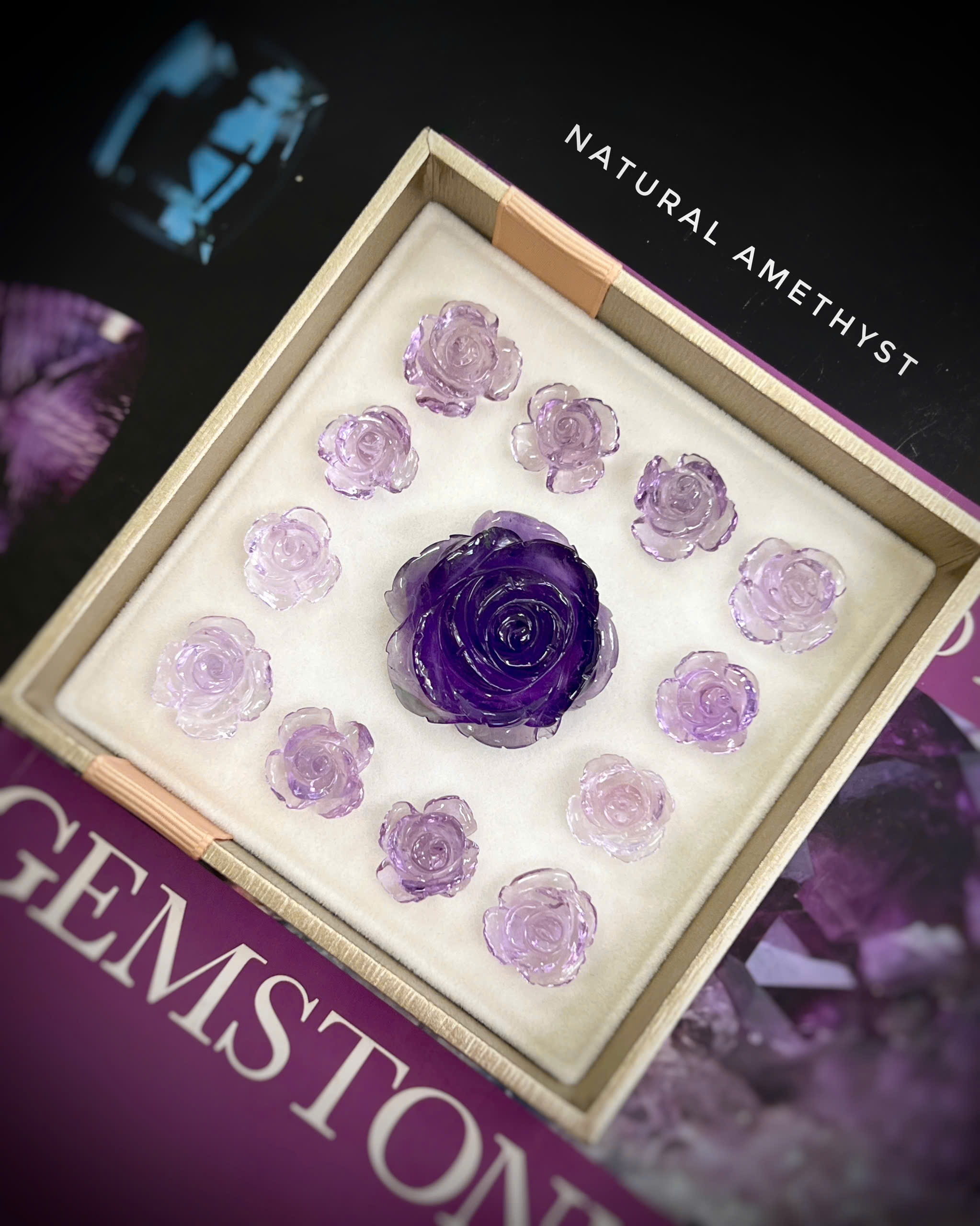 HOA HỒNG ĐÁ AMETHYST TỰ NHIÊN