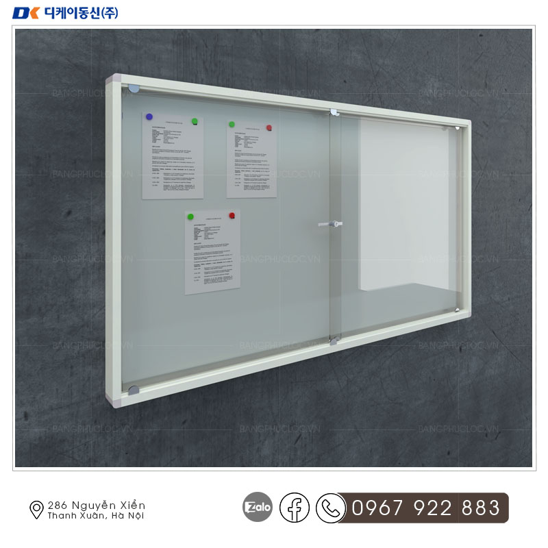 Bảng Thông Tin Kính Lùa Treo Tường