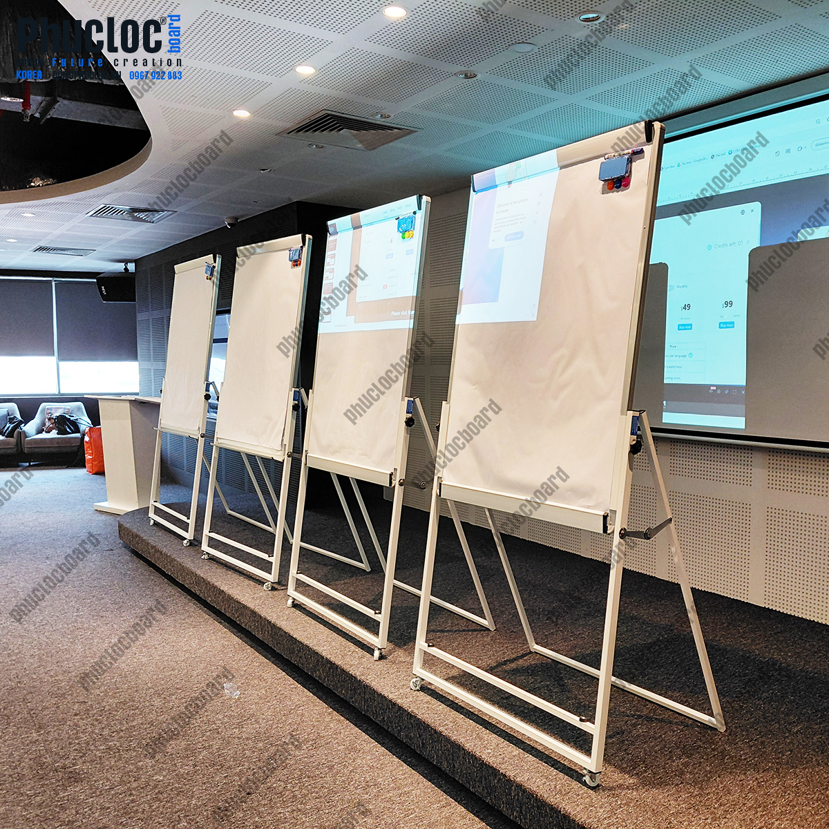 Bảng Trắng Có Chân Xếp Gọn