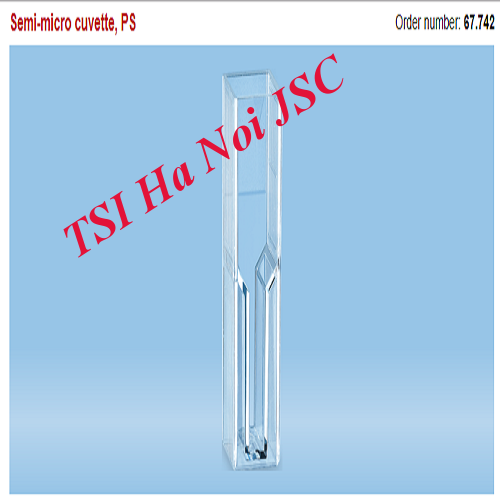 Semi-micro cuvette, PS - 67.742