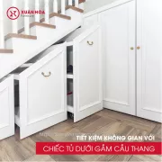 Tận dụng gầm cầu thang làm tủ, tại sao không?