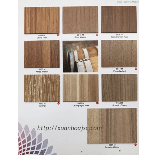 Laminate mầu gỗ (Laminate Wood grains in Matte)