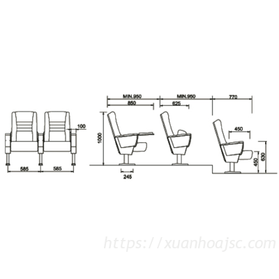 Ghế hội trường GS-32-17B