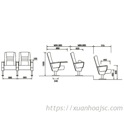 Ghế hội trường GS-32-18B