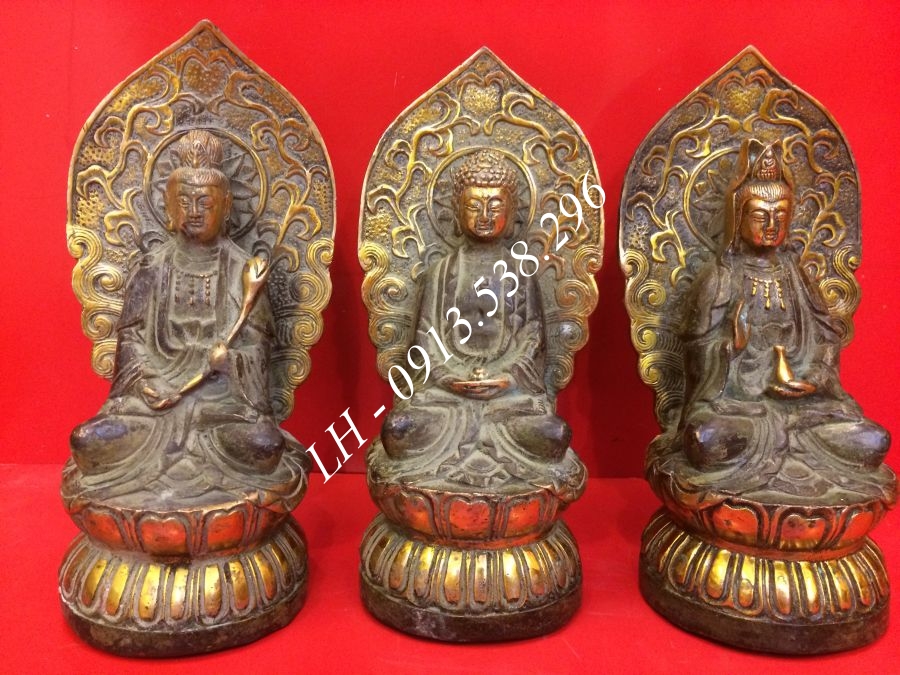 BỘ TƯỢNG TAM THẾ PHẬT, CAO 20CM