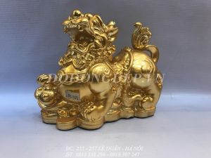 TƯỢNG TỲ HƯU ÔM CẦU ÔM CON - MẠ VÀNG