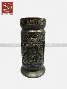 Ống Hương Đồng Mạ Màu Giả Cổ - Mẫu 2