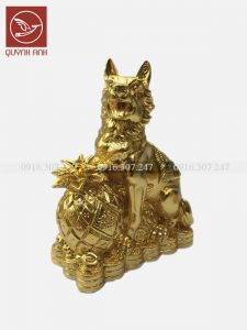 Tượng Chó Đồng Dát Vàng 24k - Mẫu 3