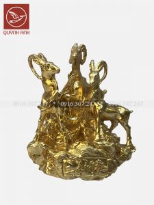 Tượng Dê Đồng Dát Vàng 24k - Mẫu 4